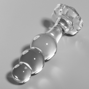 NEBULA SERIES BY IBIZA - MODEL 1 ANÁLNY KOLÍK Z BOROSILIKÁTOVÉHO SKLA, ČÍRY, 10,5 CM -O- 3 CM