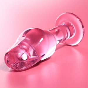 NEBULA SERIES BY IBIZA - MODEL 6 ANÁLNY KOLÍK Z BOROSILIKÁTOVÉHO SKLA, RUŽOVÝ, 12,5 CM -O- 4 CM